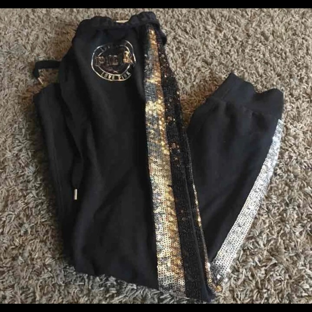 Pink sequin sweat pants Limited Edition